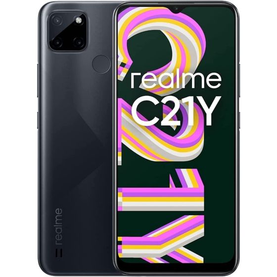ريلمي C21Y بشريحتين اتصال، سعة 64 جيجا، 4 جيجا رام، شبكة 4G LTE - اسود