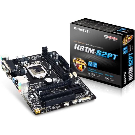 Gigabyte Socket H3 Motherboard - GA-H81M-S2PT