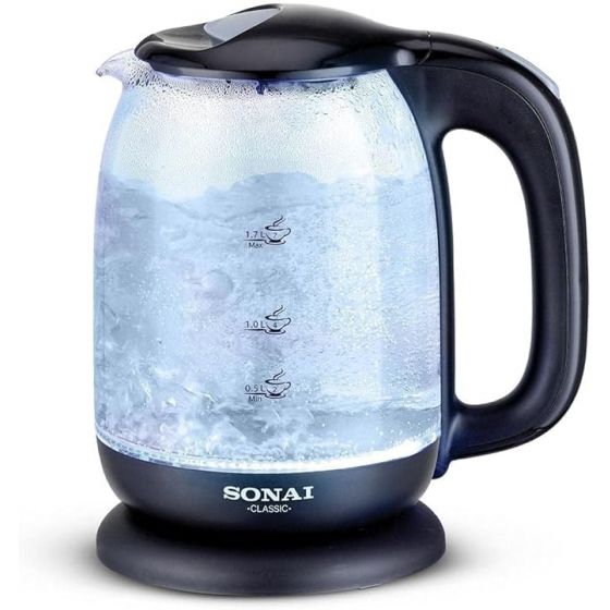 Sonai Classic Electric Kettle , 1.7 Liters, 2200 Watt, Black - SH-3752
