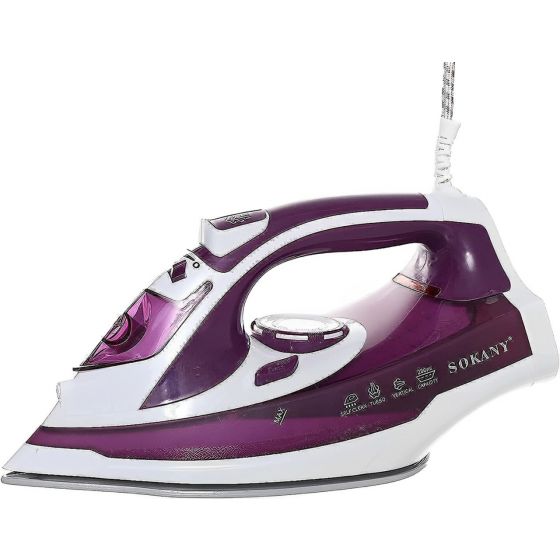 Sokany Steam Iron, 280ml, 2400W, White and Purple - LX-298