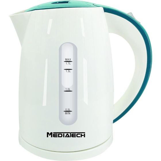 MediaTech Electric Kettle, 1.7 Liters, White - Mt-K199