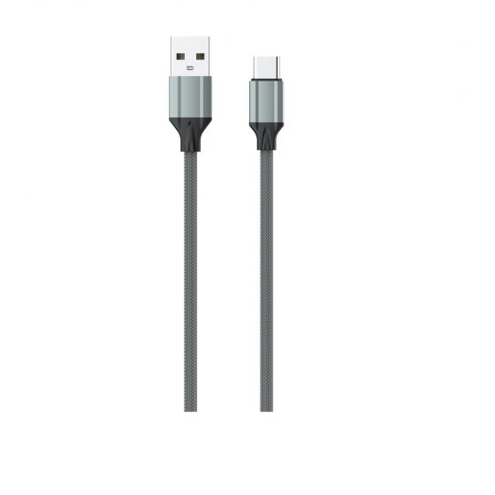 كابل شحن ونقل بيانات USB-A الى USB-C لدنيو، 65 وات، 2.4 امبير، طوله 2 متر، رمادي - LS442