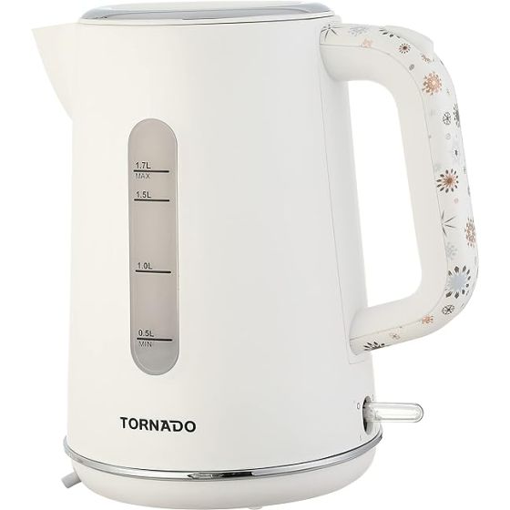 Tornado Electric Kettle, 1.7 Liter, White - TKP-2217-C