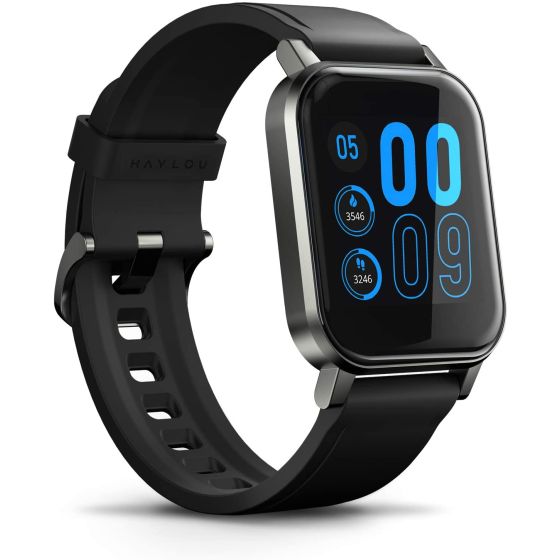 Haylou LS02 Smart Watch, Silicone Band- Black