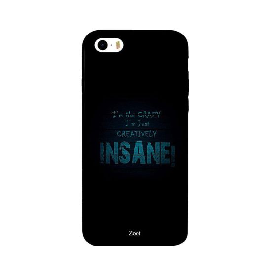 جراب ظهر بطبعة عبارة Im Creatively Insane لابل ايفون SE