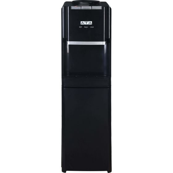 ATA Hot, Cold and Normal Water Dispenser with Cabinet, 3 Taps, Black and Silver - KWD-2023