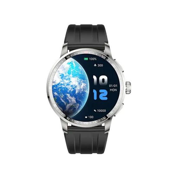ساعة سمارت ايتل، 1.43 بوصة، هيكل فضي الومنيوم وسوار اسود - ISW-N8