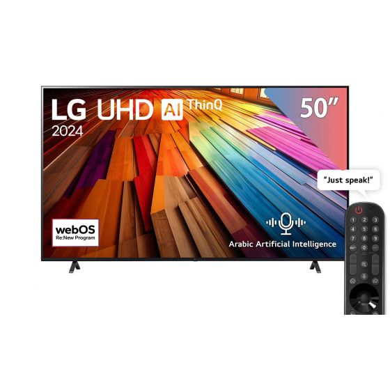 شاشة تلفزيون سمارت ال جي 50 بوصة LED، دقة 4K UHD، بريسيفر داخلي - 50UT80006LB