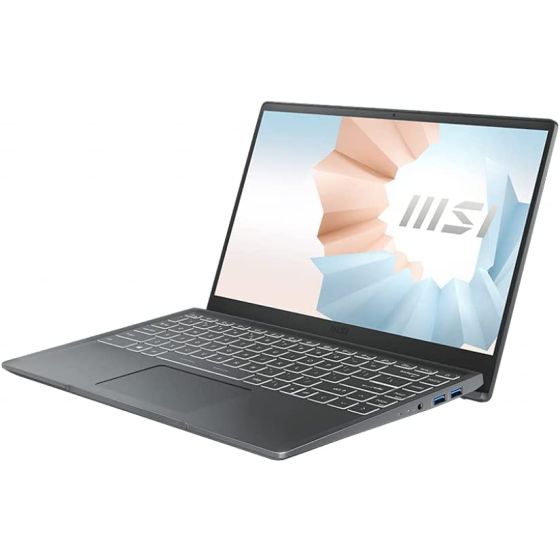 MSI Modern 14 B11M Laptop, Intel Core i5-1155G7, 14 Inch FHD, 60Hz, 512GB SSD, 8GB RAM, Intel Iris Xe Graphics, FREEDOS - Grey