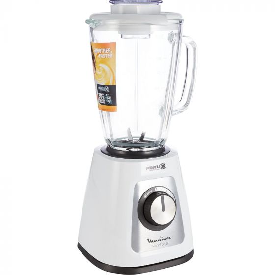 Moulinex Blendforce Glass Coutertop Blender, 1.75 Liters, 700 Watt, White - LM435127