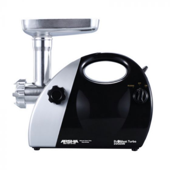 Arshia Meat Grinder, 2200 Watt, Black and Silver- MG128-2140