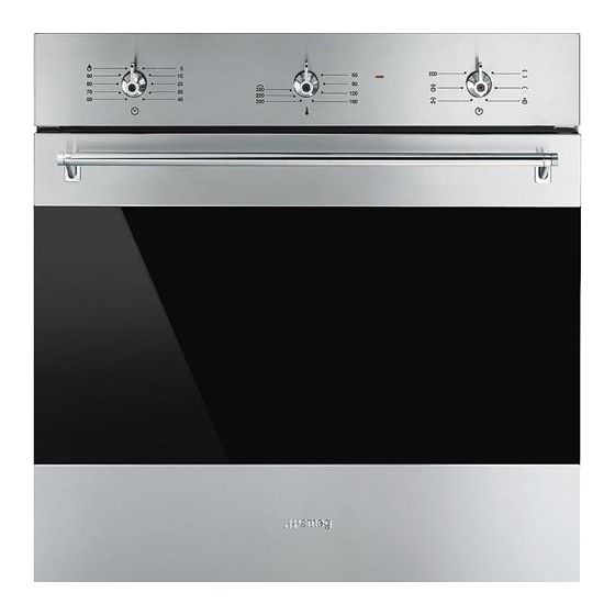 Smeg Classica Electric Built-In Oven With Grill, 70 Liters, Stainless Steel- SF6381X