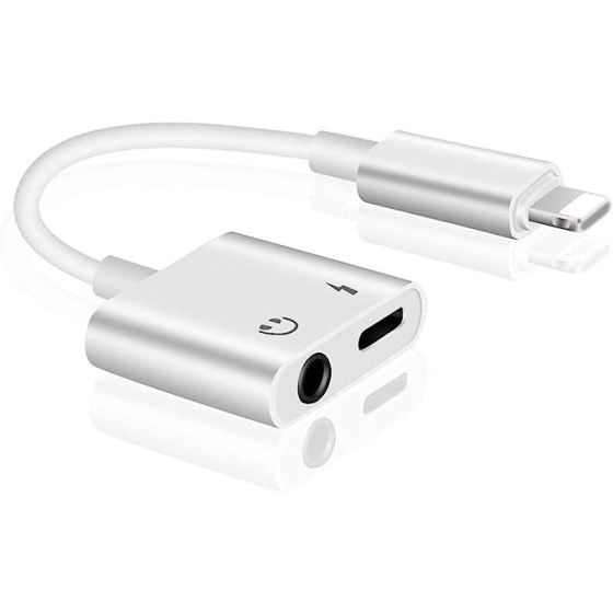 Headphone Jack Adapter for iPhone Car Charger 3.5mm Aux Earphone Audio Splitter and Charge Connector for iPhone 7/8/X/7 Plus/8 Plus/XS MAX Support Jack Dongle Converter and Charger Compatible All iOS