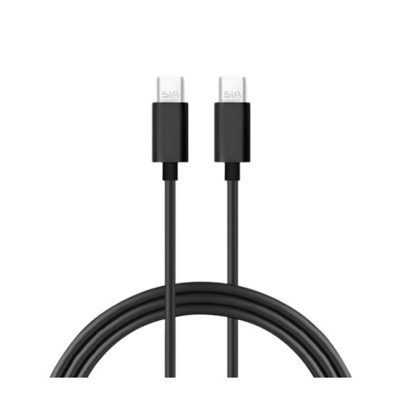 كابل USB-C سيا للشحن ومزامنة البيانات، 1 متر، اسود - SI-CB0021B