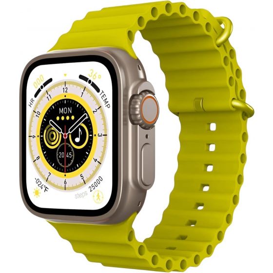 X8 Plus Ultra Smart Watch, 1.3 Inch - Yellow