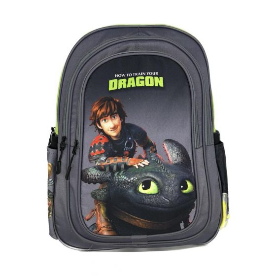 Gharibo Bags School Backpack For Boys, How to Train your Dragon Pattern - Grey