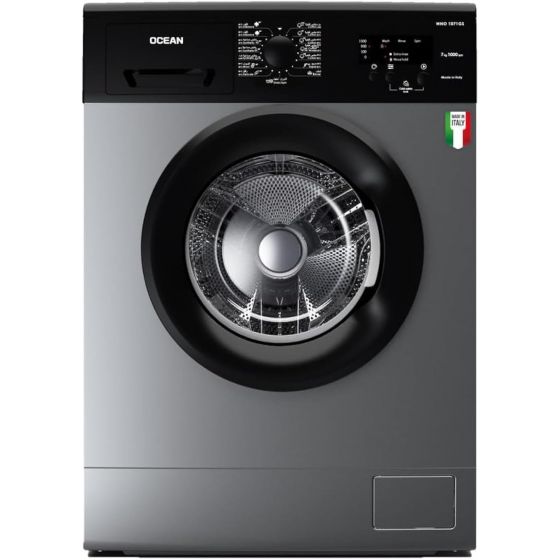 Ocean Front Load Washing Machine, 7Kg, Silver - WNO1071GS