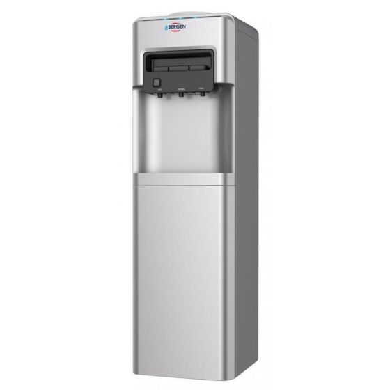 Bergen Hot & Cold Water Dispenser With Refrigerator, Silver - BYB518

