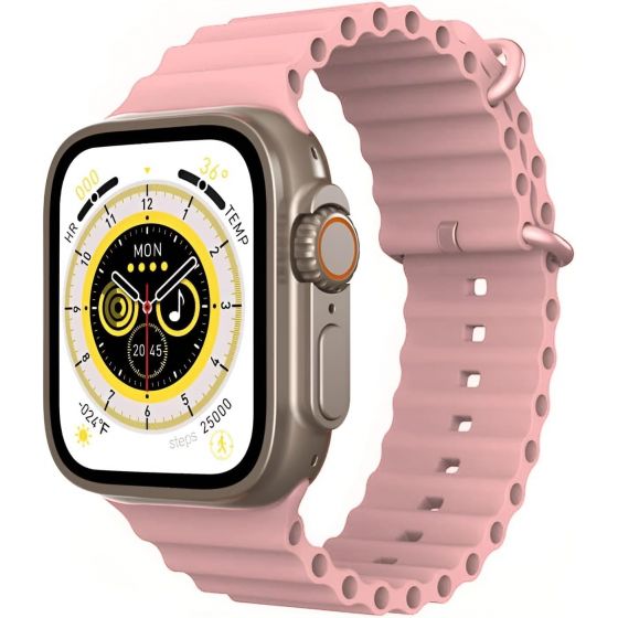 X8 Plus Ultra Smart Watch, 1.3 Inch - Pink