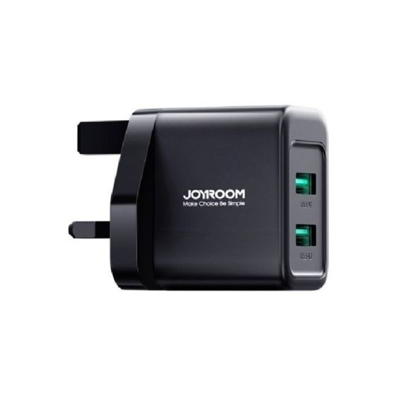 Joyroom Wall Charger, 2 USB Ports, 12W, Black - JR-TCN01