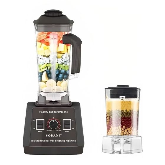 Sokany Countertop Blender with Mill, 5000W, 2.5 Liters, Black - SK-666