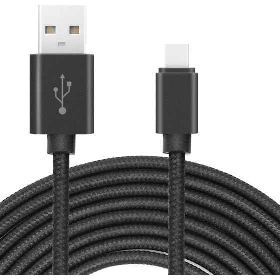 USB to Type-C Data Cable For Smartphones, 3 Meters - Black