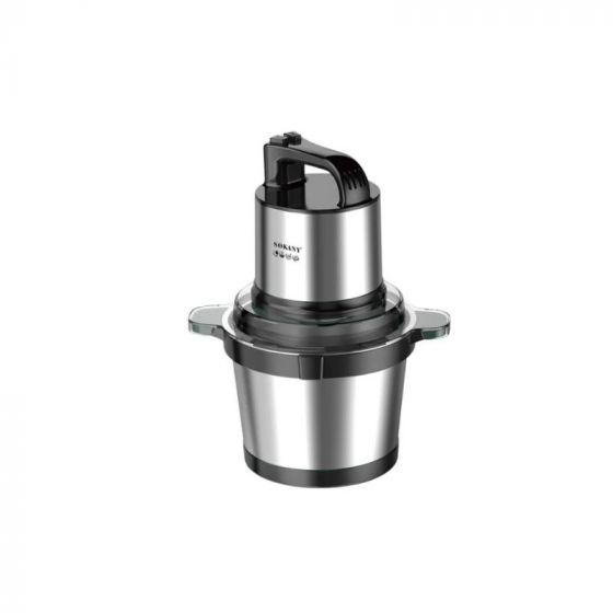 Sokany Stainless Steel Chopper, 4 Liters, 800 Watt, Black and Silver - SK-7028N