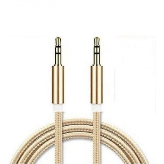 Lenovo Aux 3.5mm Audio Cable, 1 Meter, Gold - KX 3404