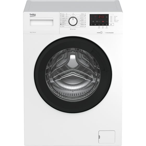 Beko Front Load Automatic Inverter Washing Machine, 7 Kg, White - WTV 7512 XWCI