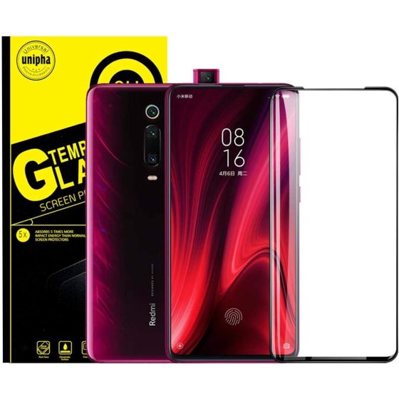 Unipha Tempered Glass Screen Protector for Xiaomi Mi9T - Transparent with Black Frame