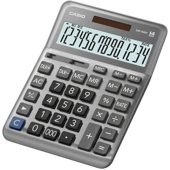 آلة حاسبة مكتبية ديجيتال كاسيو، فضي - DM-1400F-W-DP