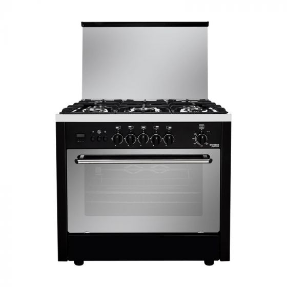 Fresh Professional Gas Cooker, 5 Burners, Black - 500000087