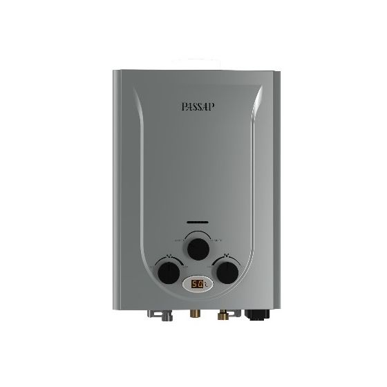 Passap Gas Water Heater, 6 Liters, Silver - WH-6L
