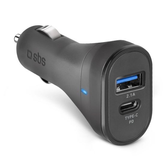 SBS Car Charger, 2 Ports, 15W, Black -TECRTC1USB2AUL