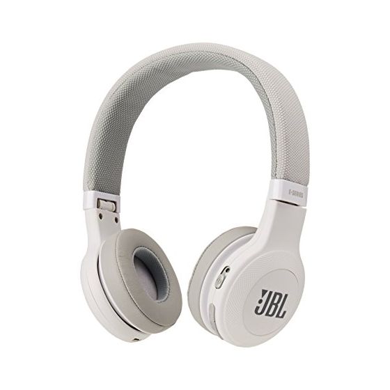 JBL E45BT Wireless On-Ear Headphones, White – 050036332385