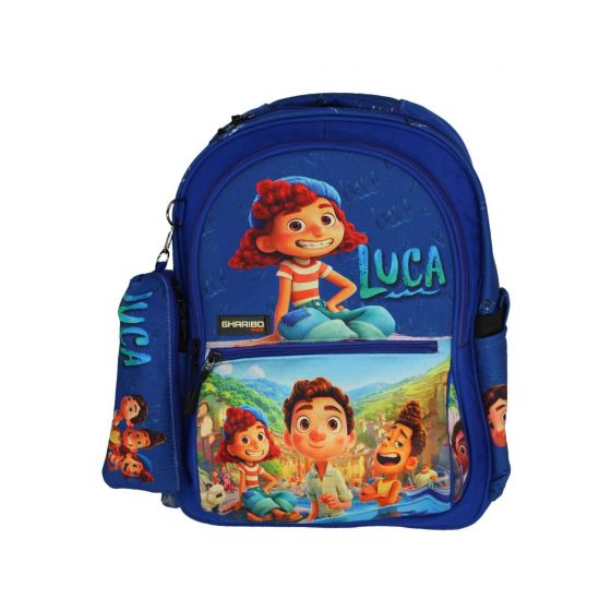 Gharibo Bags School Backpack With Pencil Case For Kids, Luca Pattern - Blue