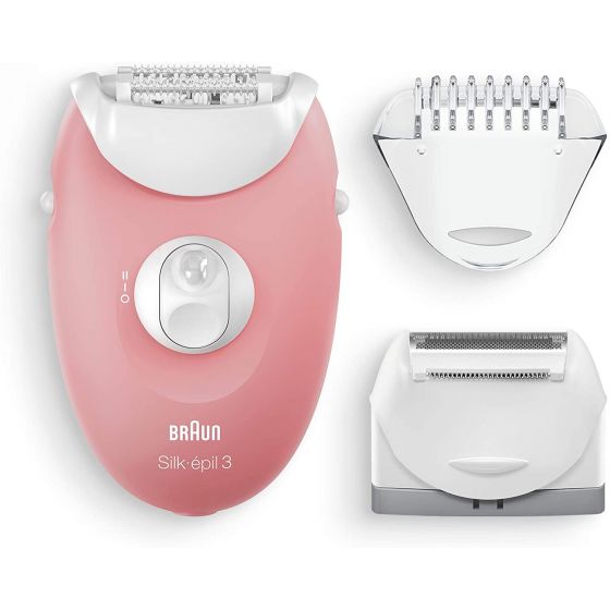 Braun Silk-epil 3 Epilator for Women, Pink/White - SE3-440