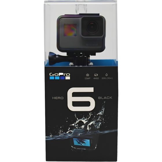 Go Pro Hero 6 Digital Action Camera with Attachments, 12MP, Black - CHDHX-601