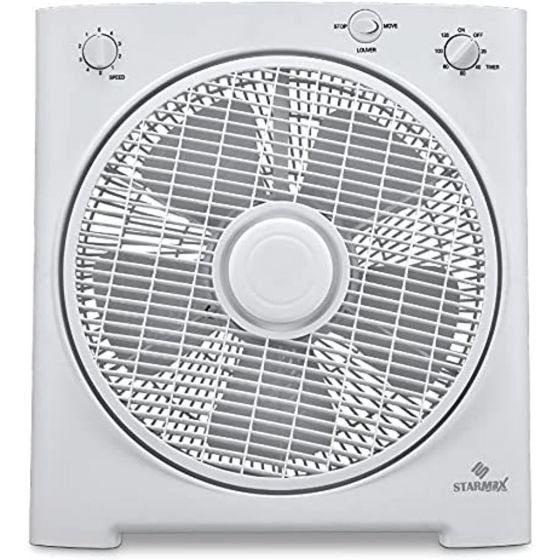 Star Max Pro Box Fan, 12 Inch, White - SM-1611