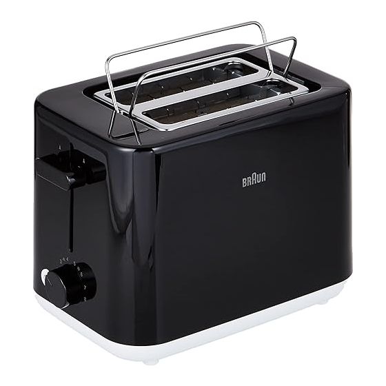 Braun Toaster, 2 Slices, 900 watt, ‎Black - ‎HT 1010 BK