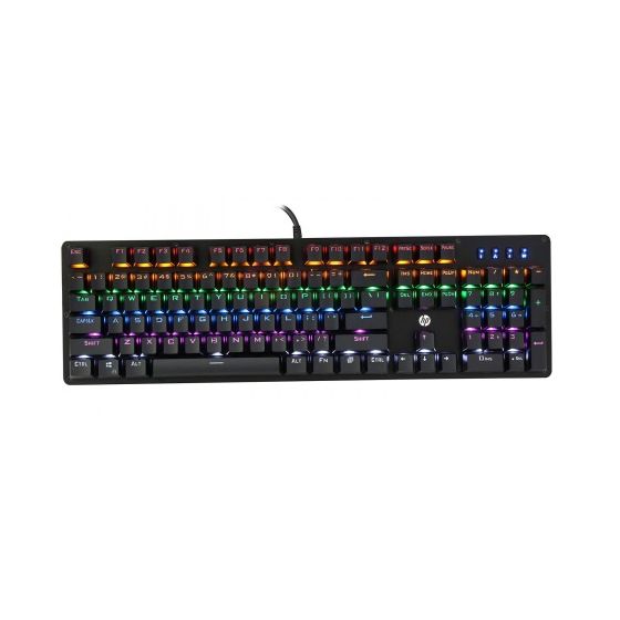 كيبورد سلكي ميكانيكي للالعاب اتش بي بإضاءة RGB ، اسود - GK100F