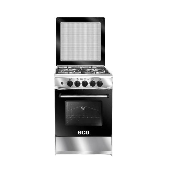 بوتجاز غاز يونيون اير ايكو، 4 شعلات، فضي واسود - C66SSAC447ECOP2W