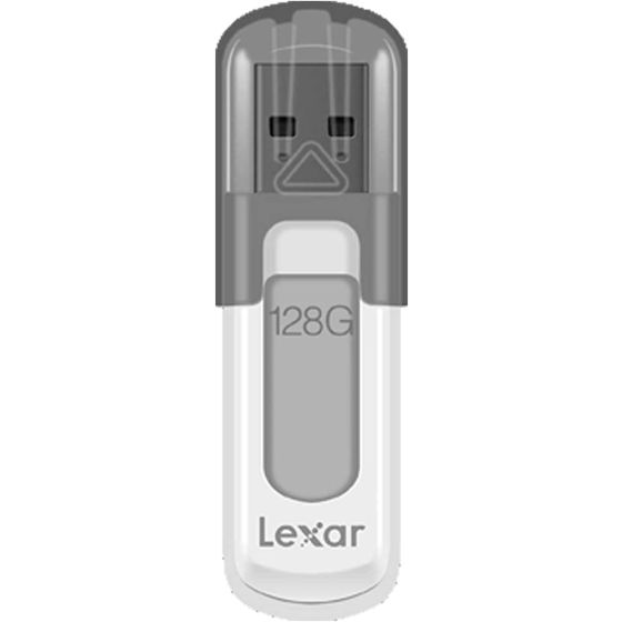 فلاش درايف USB3.0 ليكسار جامب درايف V100، سعة 128 جيجا، فضي - LJDV100-128ABNL