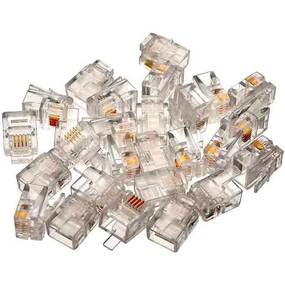 Rj11 Connectors (25 Pieces) - Clear