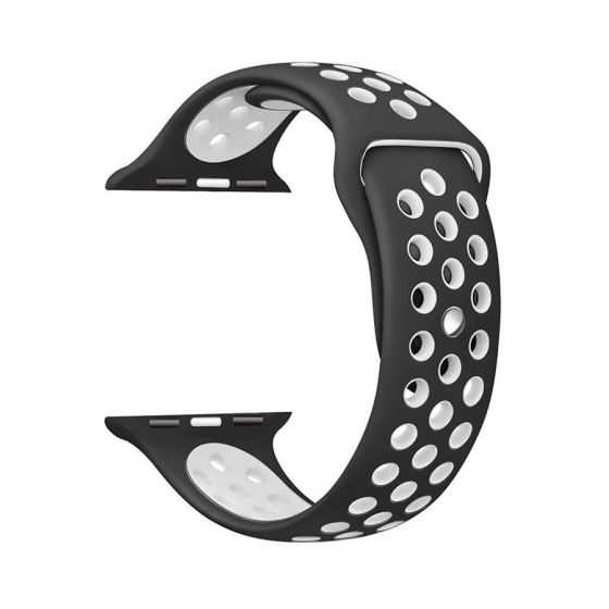 Silicone Sport Band for Apple Watch, 38mm- Black and White