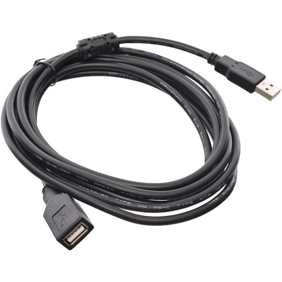كابل USB فئة A ذكر الي USB فئة A انثي، 3 متر - اسود
