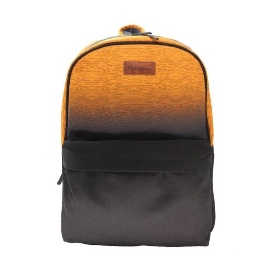 Gharibo Bags School Backpack With Lunch Bag and Pencil Case for Kids, Gradient color Pattern - Orange and Black