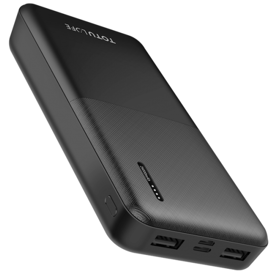 TOTU LIFE Power Bank, 24000mAh, 2 Ports - Black