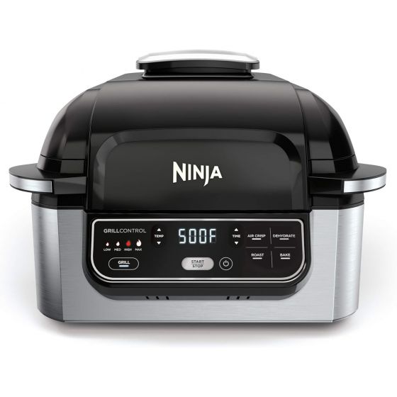 Ninja Digital Air Fryer, 4 Quarts, 1760 Watt, Black and Silver - AG301