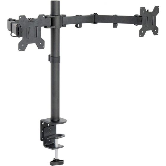 Dual Arm Holder for 27 Inch Monitors - Black
